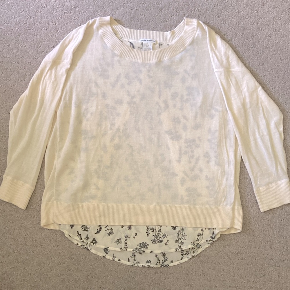 CLUB MONACO cream wool & silk layered sweater, Small.